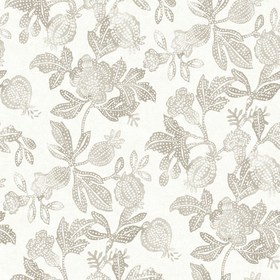 4172-27493 | Sea Salt, Beach Rose Neutral Floral Fruits - A-Street Wallpaper