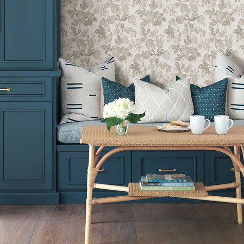 4172-27493 | Sea Salt, Beach Rose Neutral Floral Fruits - A-Street Wallpaper