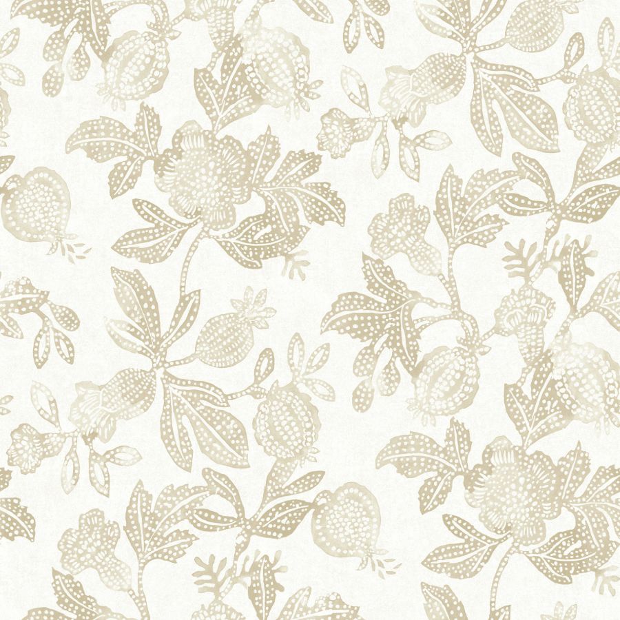 4172-27495 | Sea Salt, Beach Rose Champagne Floral Fruits - A-Street Wallpaper