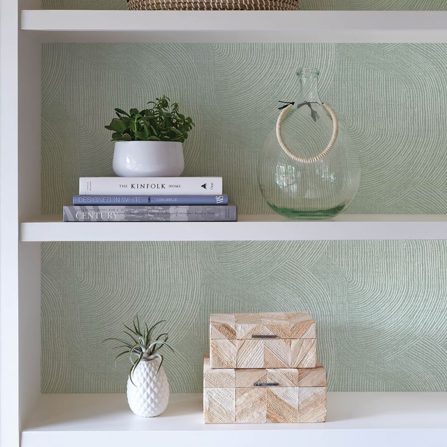 4172-27505 | Sea Salt, Folly Seafoam Zen Swirls - A-Street Wallpaper