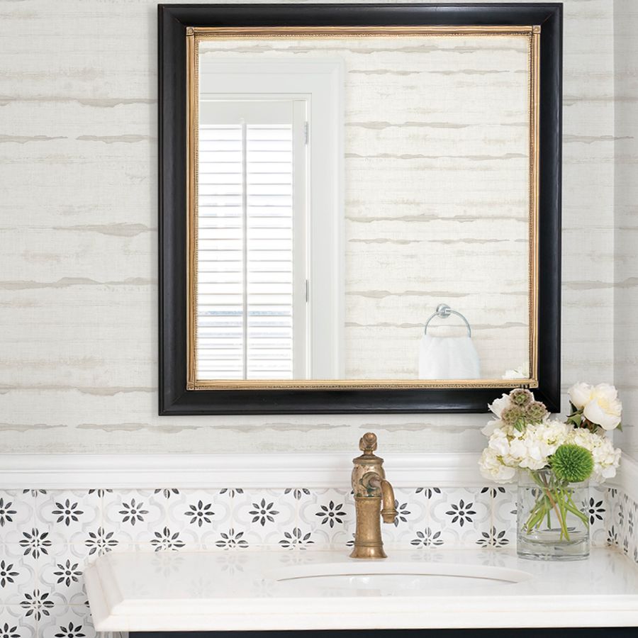 4172-27517 | Sea Salt, Destin Dove Stripe - A-Street Wallpaper