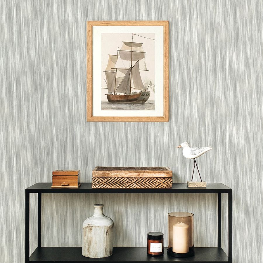 4172-27521 | Sea Salt, Largo Grey Striated - A-Street Wallpaper