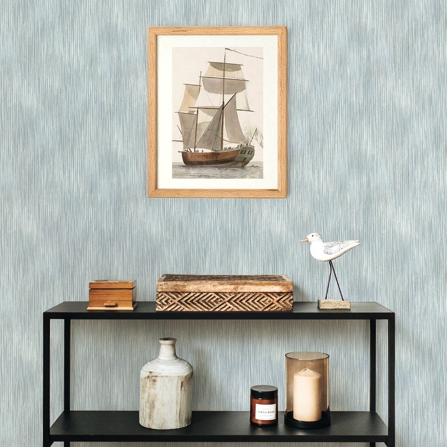 4172-27522 | Sea Salt, Largo Turquoise Striated - A-Street Wallpaper