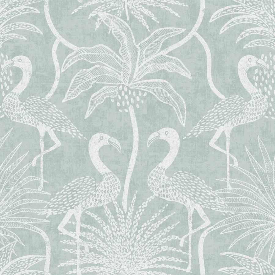 4172-82004 | Sea Salt, Biscayne Turquoise Flamingo Beach - A-Street Wallpaper