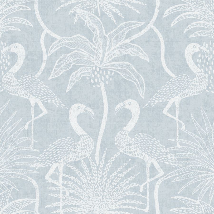 4172-82005 | Sea Salt, Biscayne Sky Blue Flamingo Beach - A-Street Wallpaper