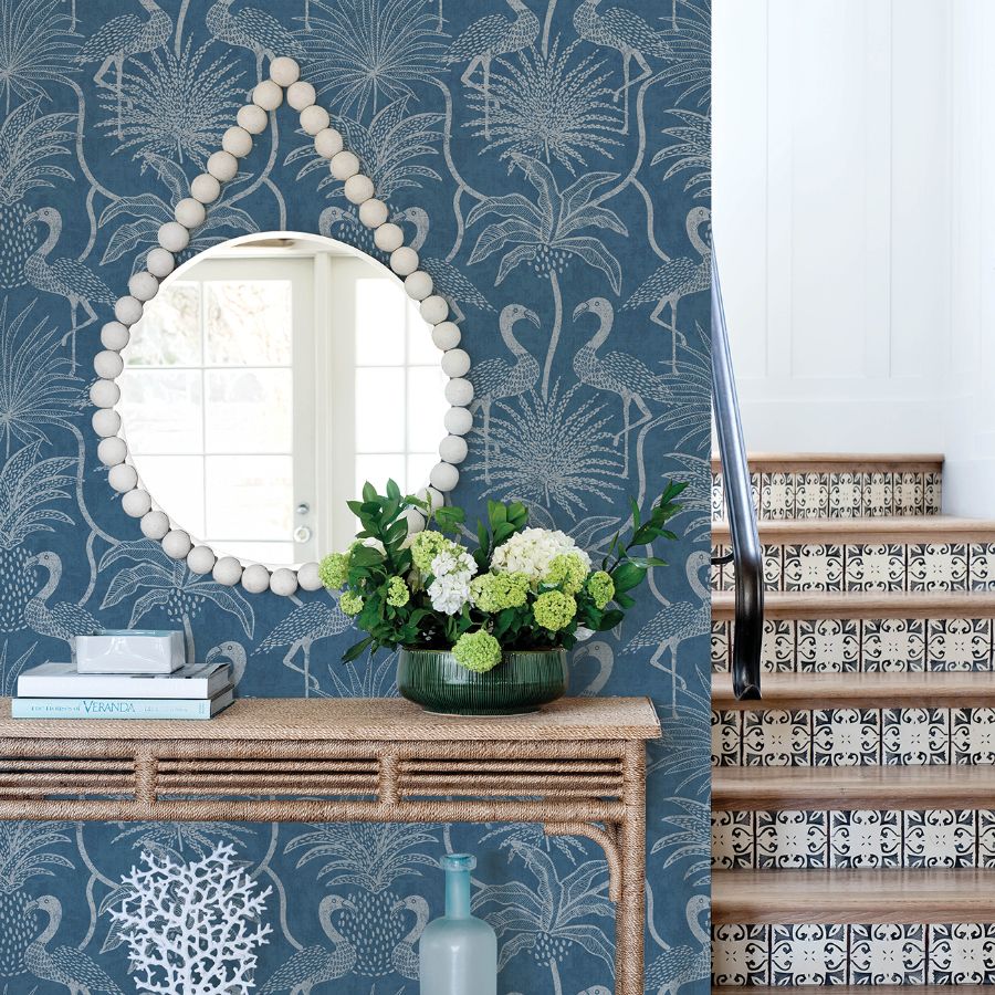 4172-82006 | Sea Salt, Biscayne Navy Flamingo Beach - A-Street Wallpaper