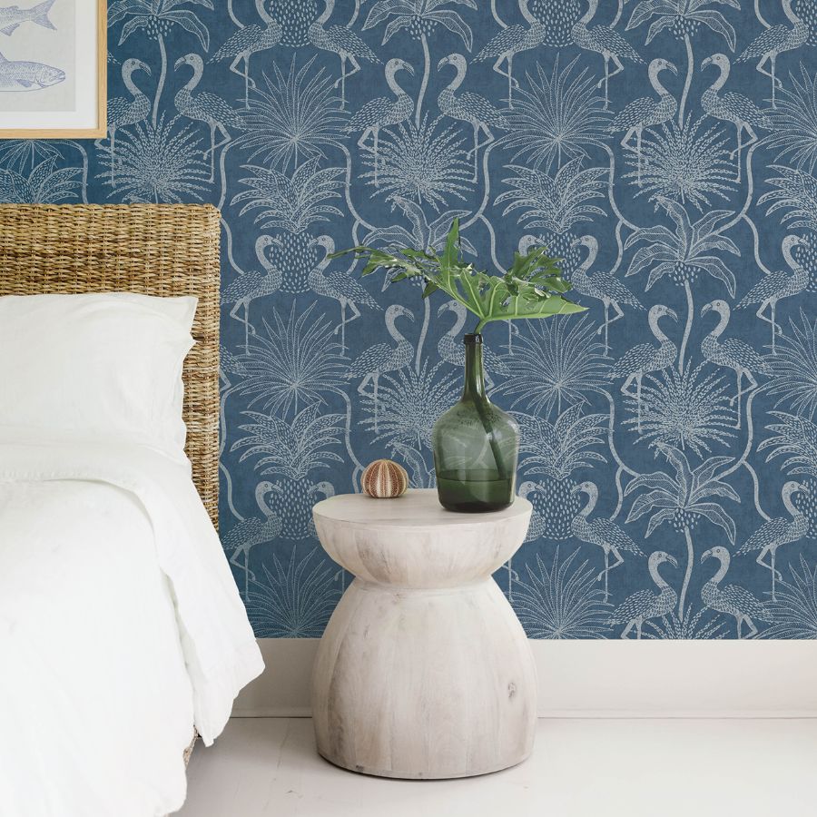 4172-82006 | Sea Salt, Biscayne Navy Flamingo Beach - A-Street Wallpaper