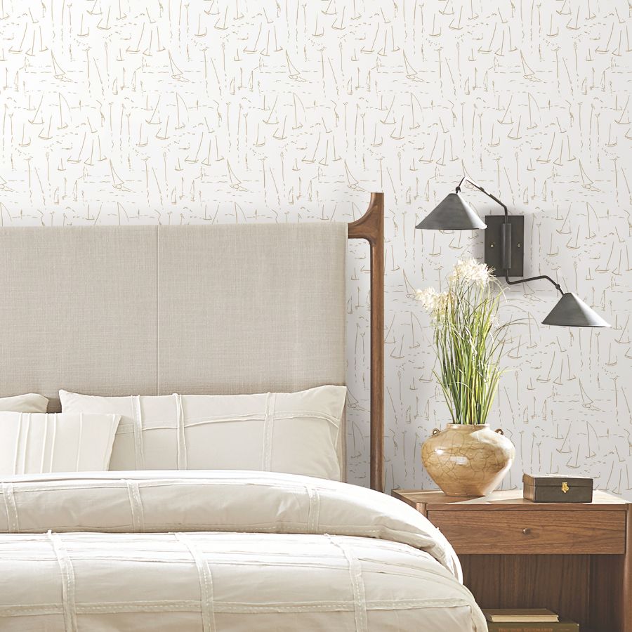 Zm2845 | Artisan Studio, Vermillion Coast Gold - York Wallpaper